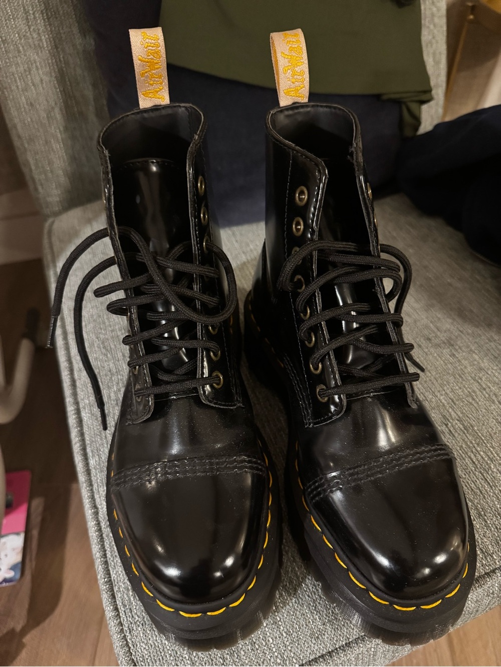Dr. Martens 1460 Platform Vegan Sinclair Boots Black US 8 Like New
